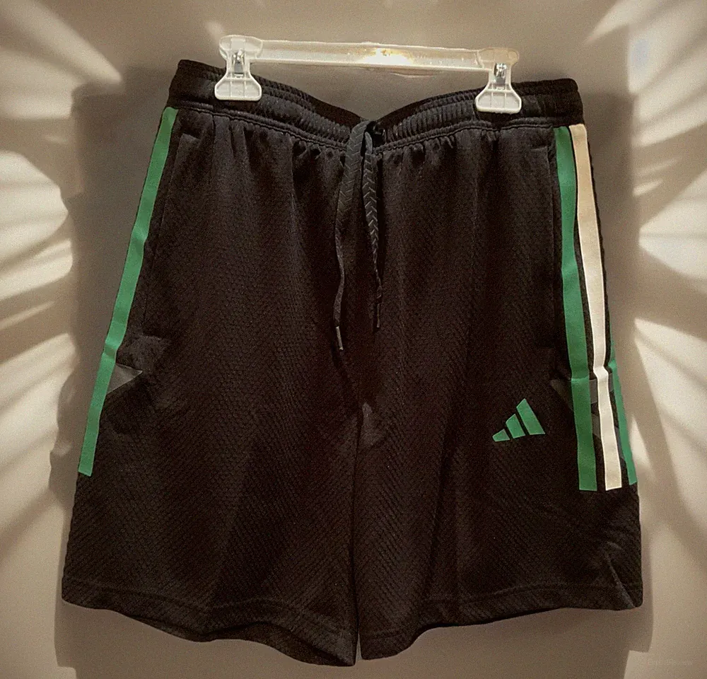 adidas Tiro CB Men's Med Multi Sport Athletic Soccer Shorts Black W/Green Stripe