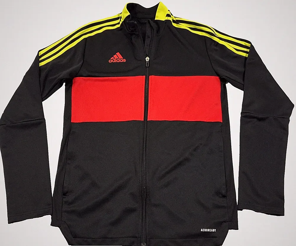 Adidas Tiro Primegreen Track Jacket Mens M Full Zip Soccer GN5546 EUC Black Red