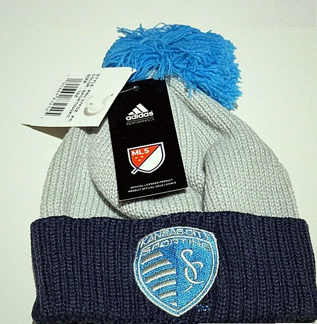 Adidas Toddler Sporting KC Knit Stocking Cap with Puff Ball ONE SIZE
