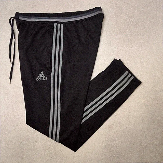 Adidas Track Pants Mens L Black Climalite Slim Tapered Zip Pocket Condivo Soccer
