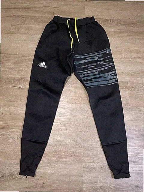 Adidas Track Pants Mens Sz XS Black Stripes Training Athletic Joggers Ankle Zip