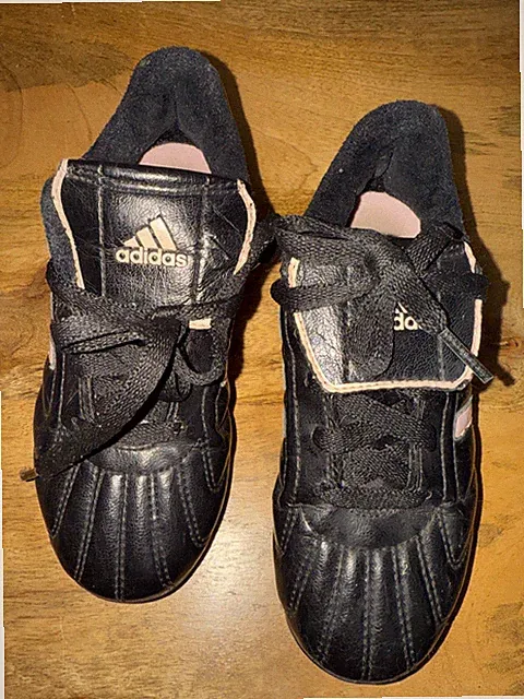 Adidas TraXion Soccer Cleats Firm Ground Sz 12.5 Black Pink 2005 Girls