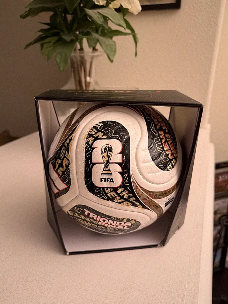 adidas Trionda Finale FIFA Soccer Ball White/Black/Gold Official from Fanatics