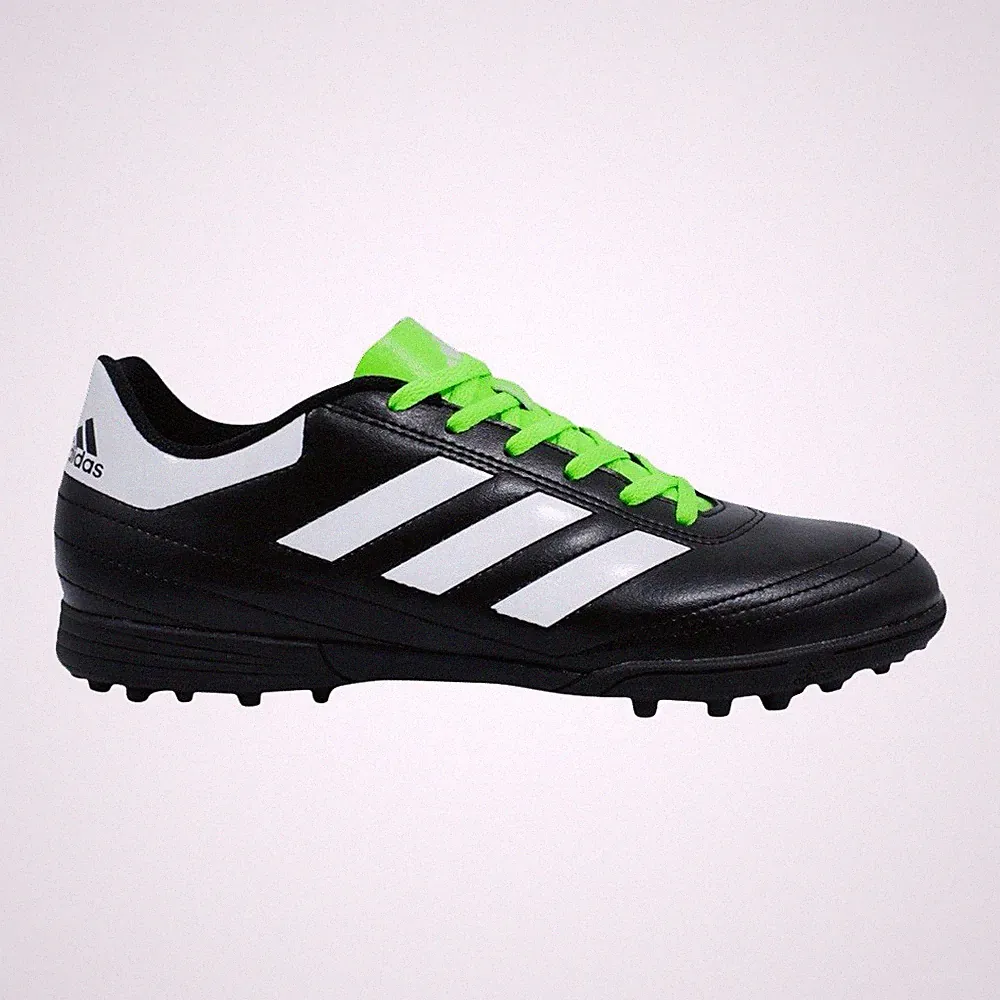 Adidas Turf Soccer Men Goletto VI TF Black White Green Cleats BB0585 Sz 9.5 New