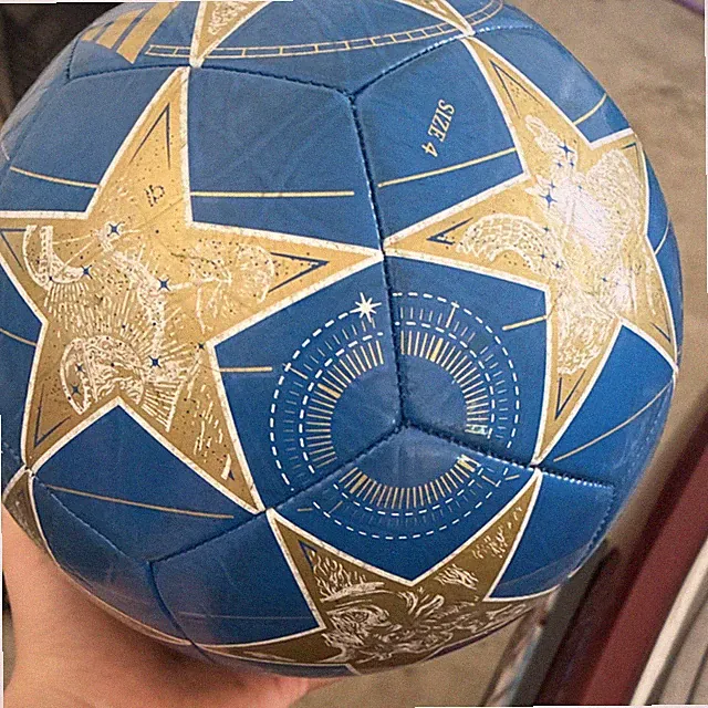 adidas UEFA Champions League Soccer Ball Size 4 Blue Gold White
