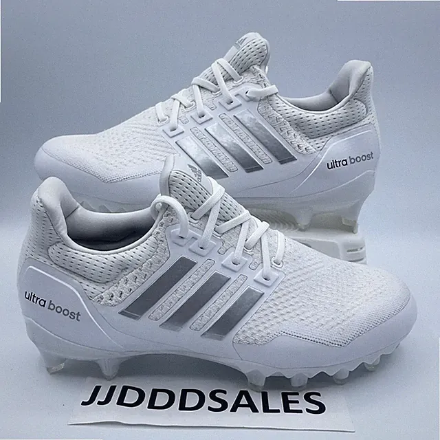 Adidas UltraBoost PE Football Cleats White Gray Silver Chrome HP8836 Men Sz 16