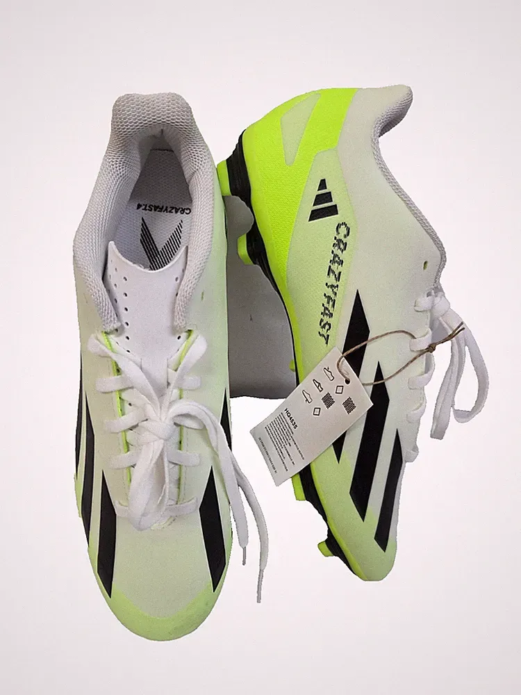 Adidas Unisex X Crazyfast.4 Firm Ground Soccer Cleats Mens 9.5 W10.5 White Green