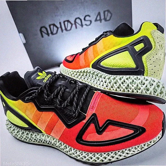 Adidas US 10.5 Men's Yellow Red Black Mesh Rare Retro Run ZX 2K 4D FV9028 Used
