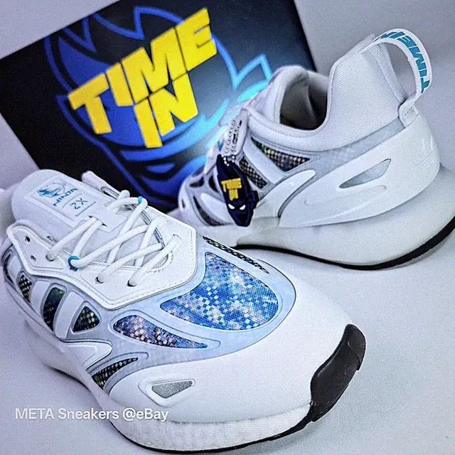 Adidas US 11 Mens White Blue Grey Retro ZX 2K Boost Rare Ninja Collab GZ3745 NIB