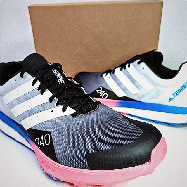 Adidas US 12.5 Men's Black White Blue Boost Run Terrex Speed Ultra GZ8920 NIB