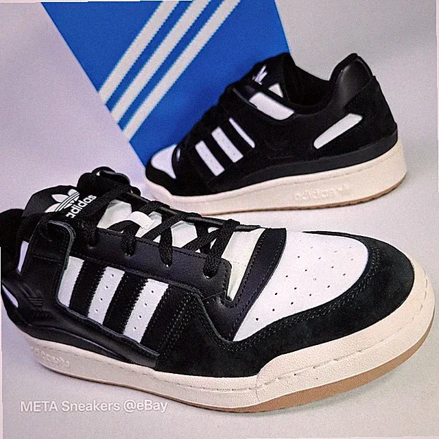 Adidas US 13 Men's Black White Cream Gum Classic Retro Forum 84 Low ID6857 New