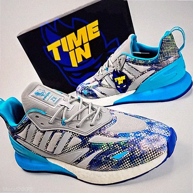 Adidas US 13 Men's Grey Blue White Rare Retro Run Collab Ninja ZX 2K GZ3744 NIB