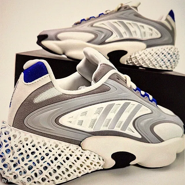 Adidas US 13 Men's White Silver Royal Blue Comfort Rare 4D Krazed GX9594 New