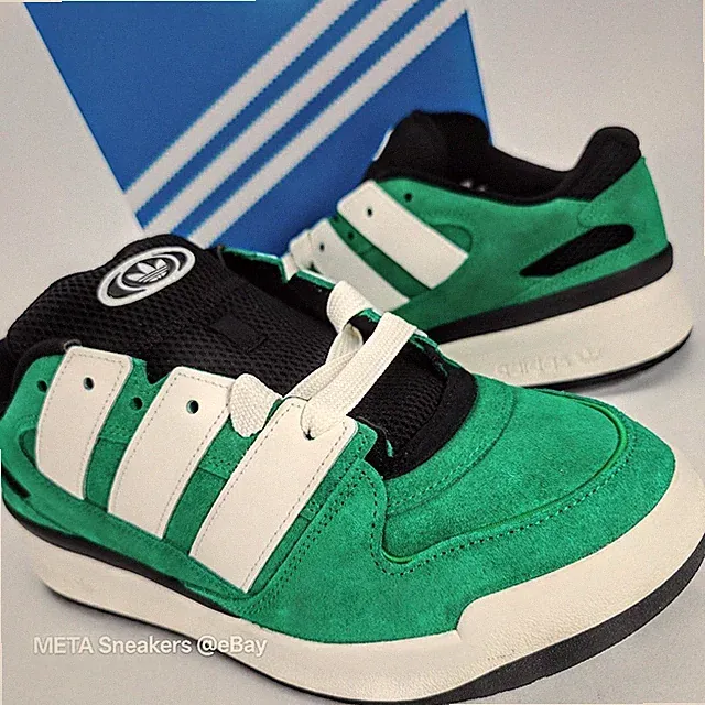 Adidas US 14 Men's Lucky Green Off White Black Retro Forum 2000 Low JI3279 NIB