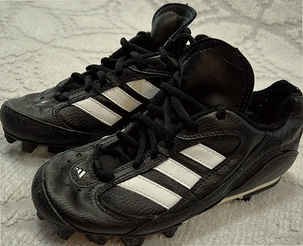 Adidas Vintage 2000 Y2K Youth Sz 1 Black White Stripe Soccer Football Cleats