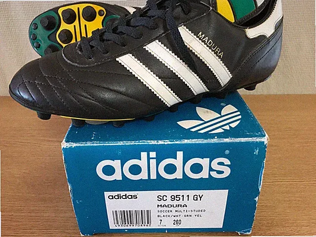 Adidas Vintage soccer "MADURA" SC9511W MADE IN JAPAN US7.5/26cm /UK7 WITH BOX