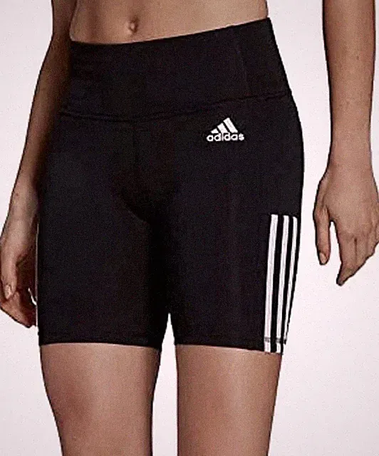 Adidas Women's Aeroready Three Stripes Logo 7" Bike Shorts Size M Black