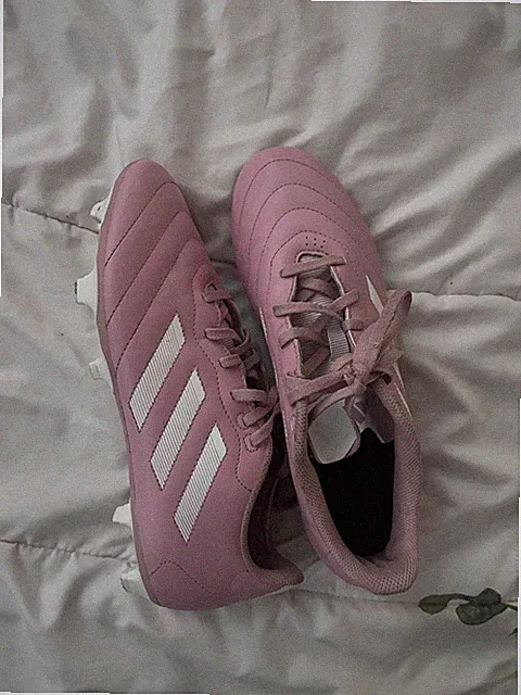 adidas Women’s Pink & White Low Top Lace-Up Soccer cleats Solid Logo AGW6164