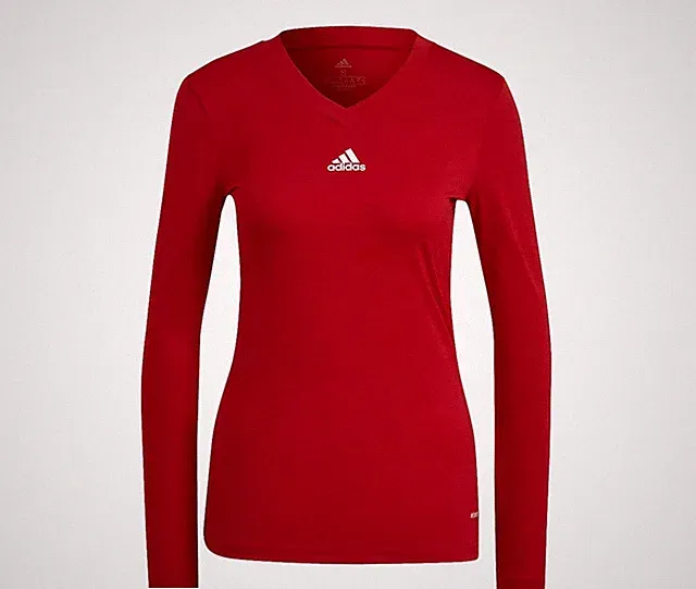 adidas Women's Team Base Long Sleeve T-Shirt Slim Fit Gym Workout Soccer Sz L