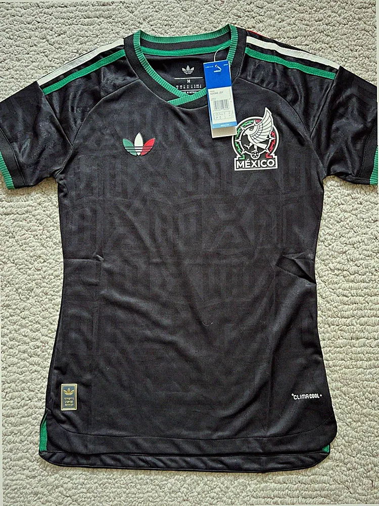 adidas WOMENS Mexico National Team Soccer Jersey Black/Green Size M