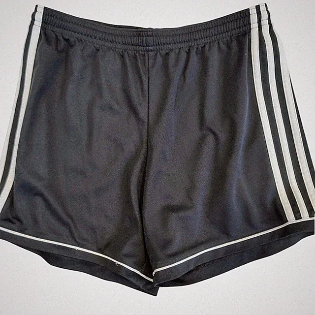 Adidas Womens S Climalite Soccer Shorts Black White Striped Gorpcore Sporty
