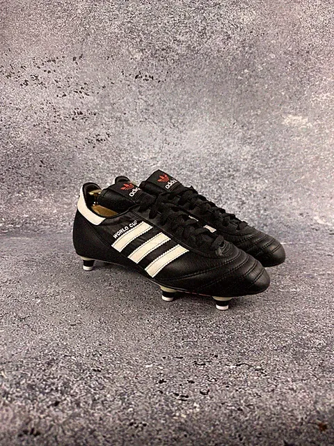 Adidas World Cup Vintage 80s Leather Soccer Football Boots France 39 1/3, 6 1/2