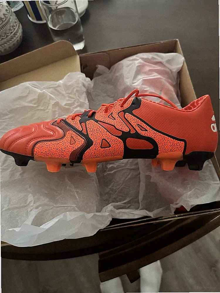 adidas X 15.1 FG/AG Leather Soccer Cleats Orange US 11.5 Medium (D)