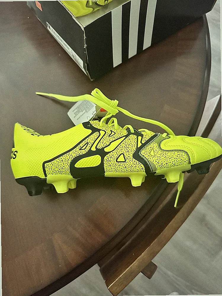Adidas X 15.1 FG/AG Leather Soccer Cleats Yellow/Black US 8.5