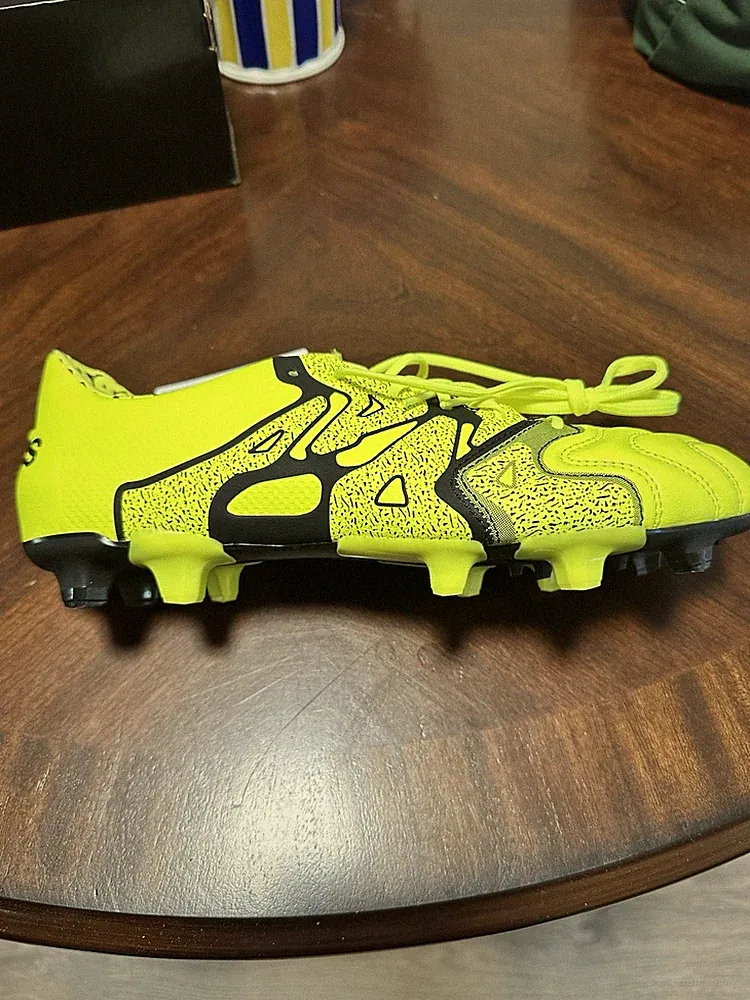 adidas X 15.1 FG/AG Leather Soccer Cleats Yellow/Black US Mens Size 7.5