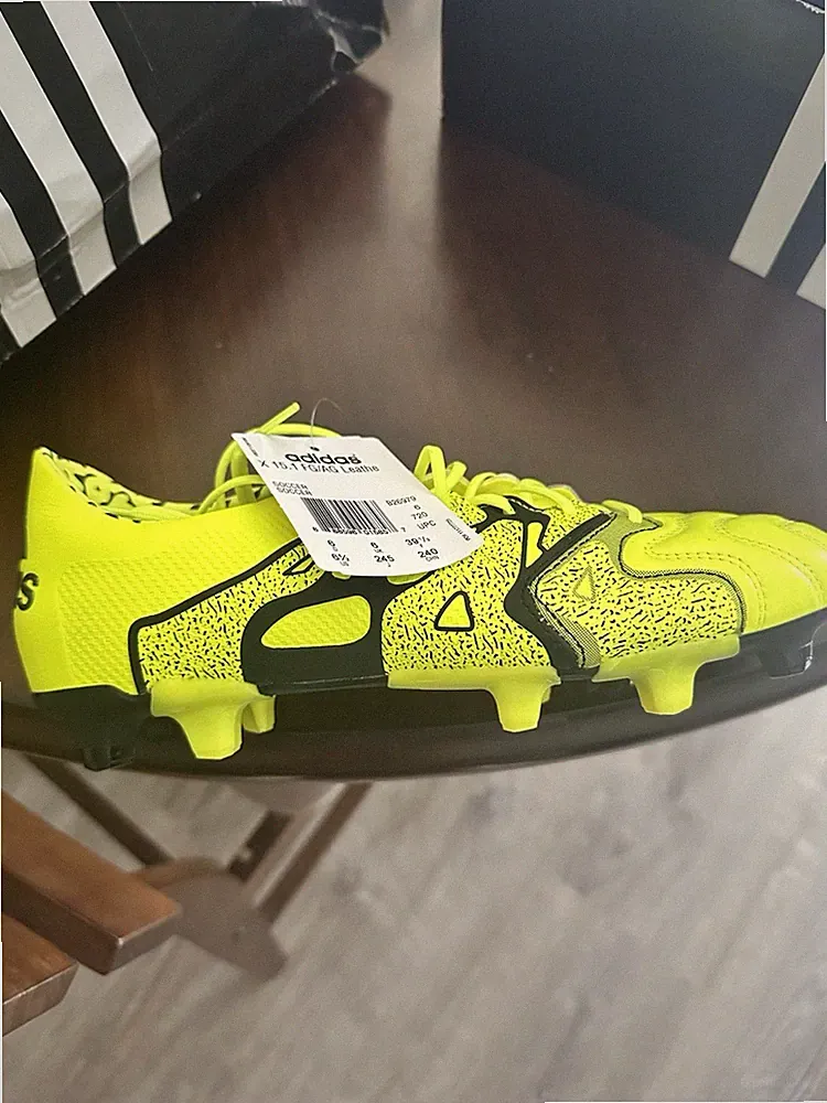 adidas X 15.1 Leather Soccer Cleats FG/AG Yellow/Black Mens US 6.5 damaged box