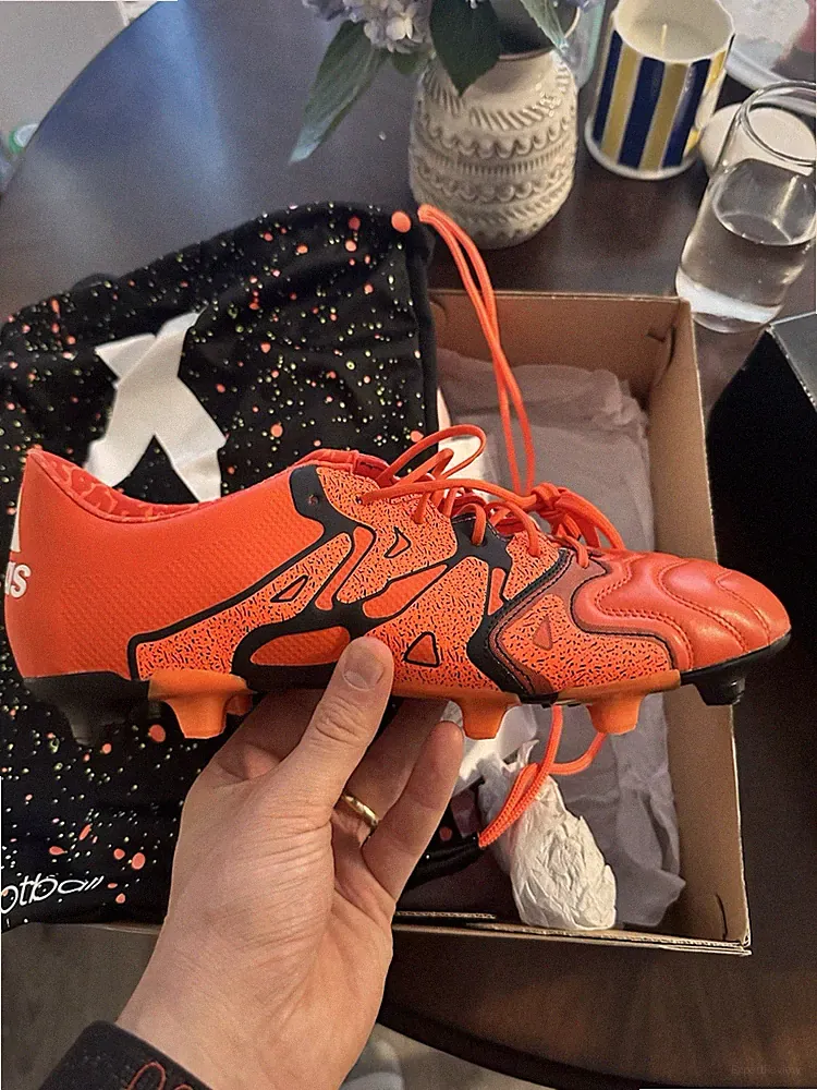 adidas X 15.1 Soccer Cleats Leather Size 11.5 Men US Orange/Black/White