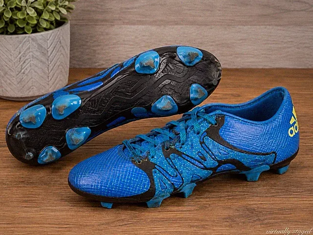 Adidas X 15.3 FG/AG Soccer Cleats Mens 9 Solar Blue Yellow B32772 2015