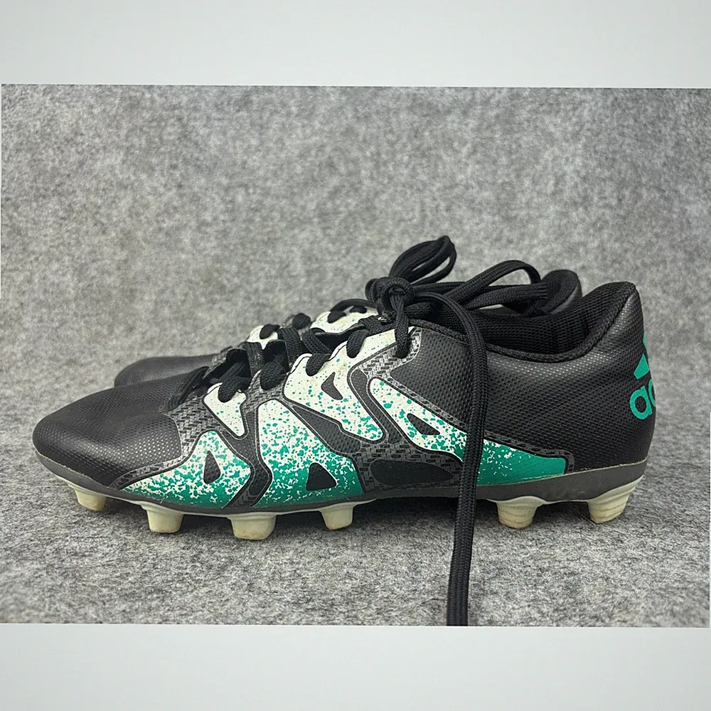 Adidas X 15.4 Soccer Cleats Mens 8 Black Green Firm Ground Athletic S74600