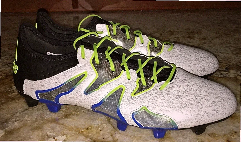 ADIDAS X 15+ SL FG AG White Slime Green Blue Soccer Cleats NEW Mens Sz 7.5 11