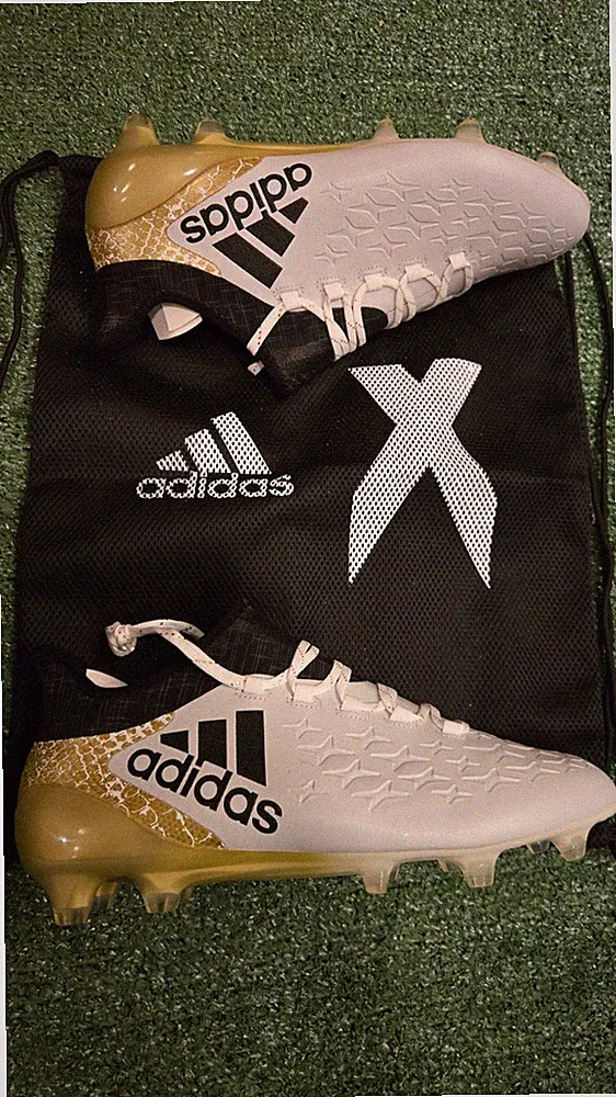 Adidas X 16.1 Fg Black/White/Gold Soccer Cleats. Size 9.5
