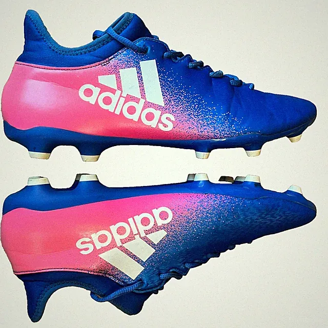 Adidas X 16.3 FG Soccer Cleats Blue Shock Pink Mens 12 UK 11.5 FR 46 2/3
