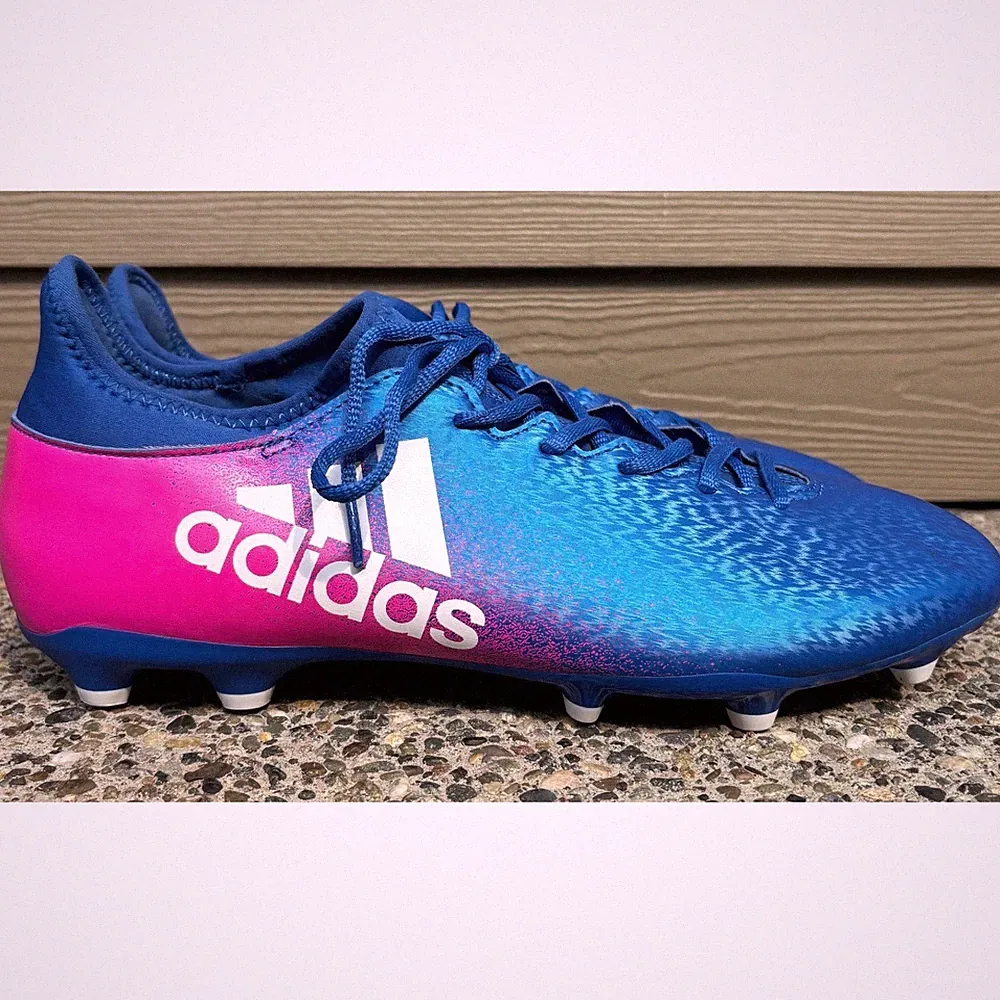 Adidas X 16.3 FG Techfit Mens Soccer Cleats Blue Pink BB5641 Size 12.5