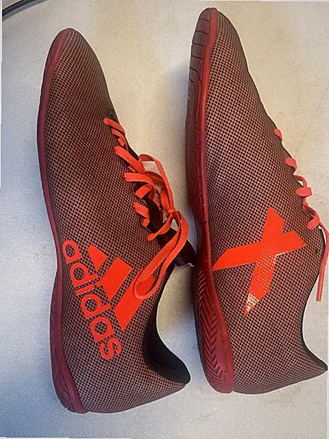 ADIDAS X 17.4 IN SOCCER CLEATS SNEAKERS SPORT MEN SHOES BLACK/ORANG SIZE 10 US