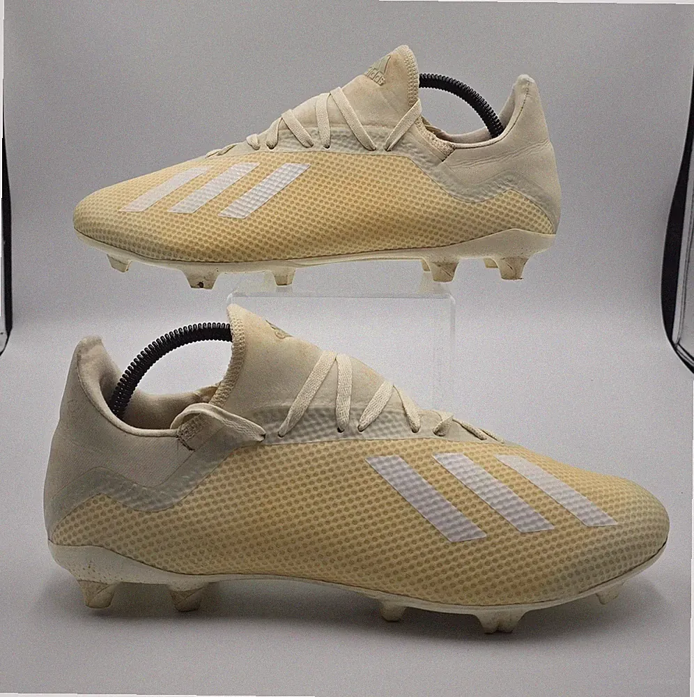 Adidas X 18.3 FG DB2184 Mens 10.5 Soccer Cleats Off White Cloud White Sneakers