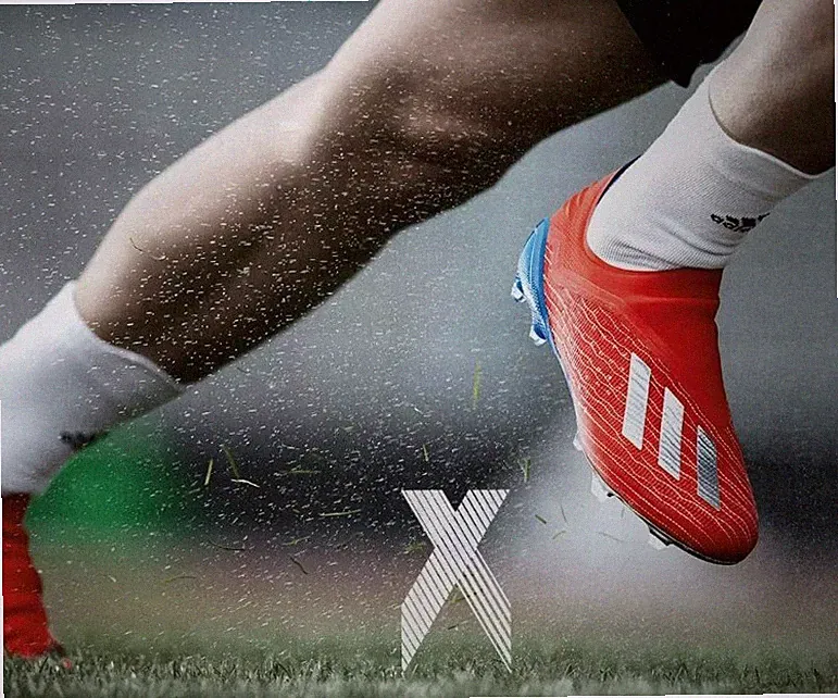 Adidas X 18+ FG Soccer Cleats Boots Mens 13 Red-Blue-Silver Pure Speed BB9337