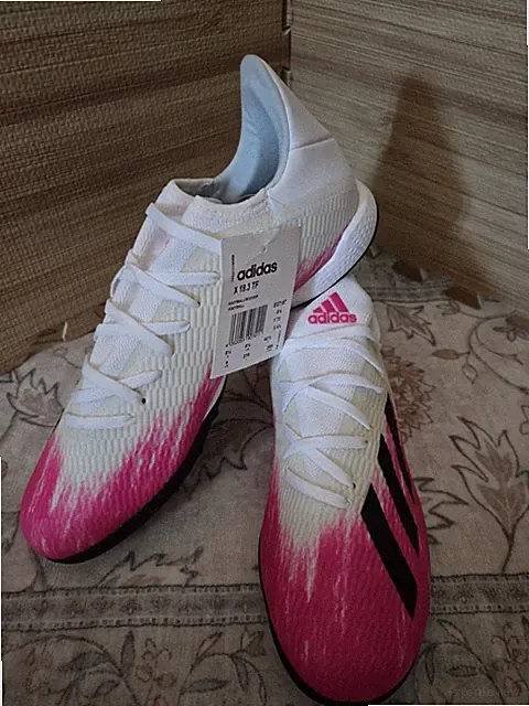ADIDAS X 19.3 TF TURF Shock Pink White Black Sz 9 Soccer Football Cleats