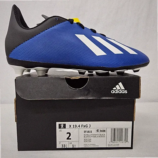 Adidas X 19.4 FxG J Soccer Cleats EF1615 Blue White Black Kid's Size 2