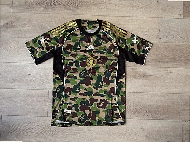 Adidas x BAPE FB Jersey Top Crew Green Men's Large L New