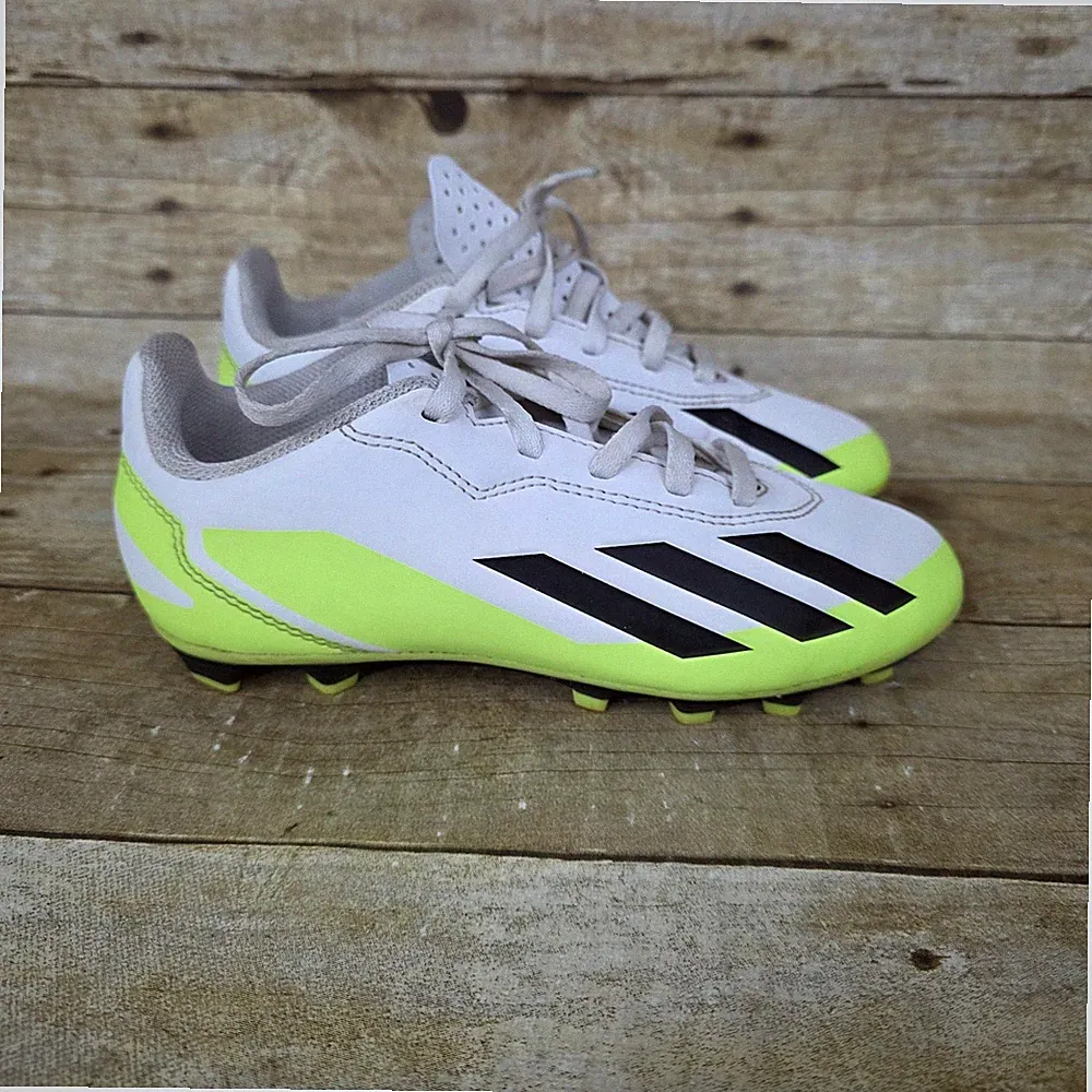 Adidas X Crazy-fast.4 Soccer Cleats Boys Sz 2 Neon Green White Shoes