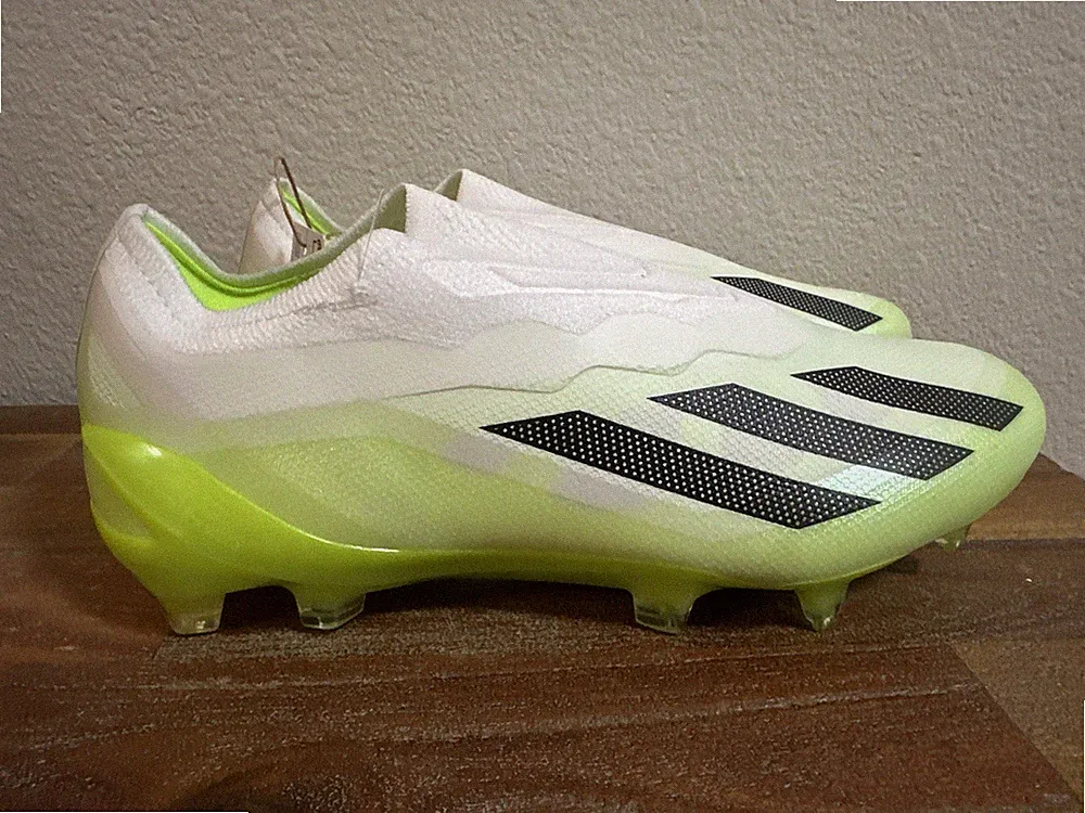 adidas X CRAZYFAST.1 Laceless Firm Ground Soccer Cleats White GY7378 Men's 5.5