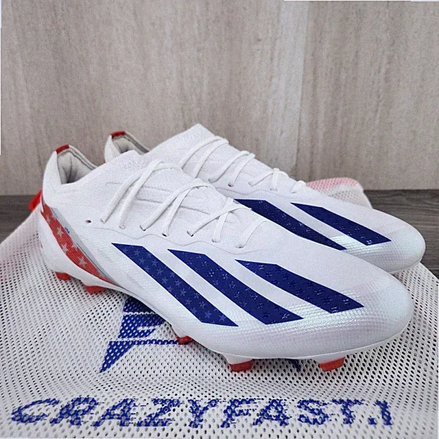 Adidas x Crazyfast.1 USA FG Size 9 Mens White Blue Red Socer Cleats IG0664