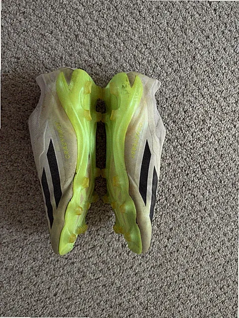Adidas X Crazyfast.3 LL Laceless Firm Ground Soccer Cleats (White/Lucid Lemon) 8