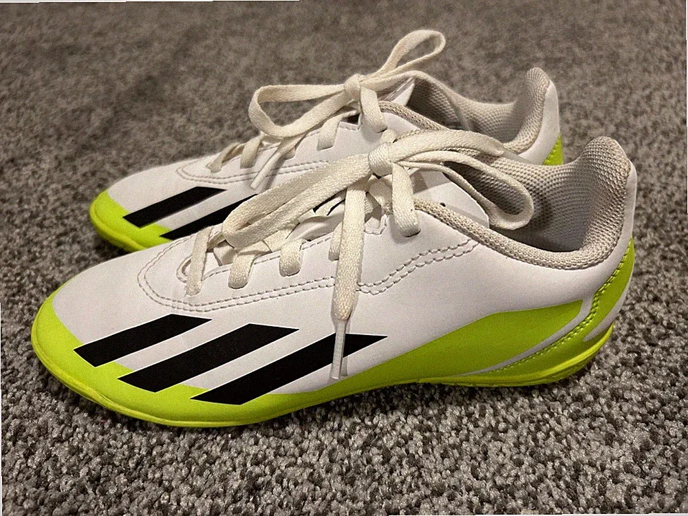 Adidas X Crazyfast.4 Indoor Jr Kids Cleats Soccer Shoes White Size 2.5