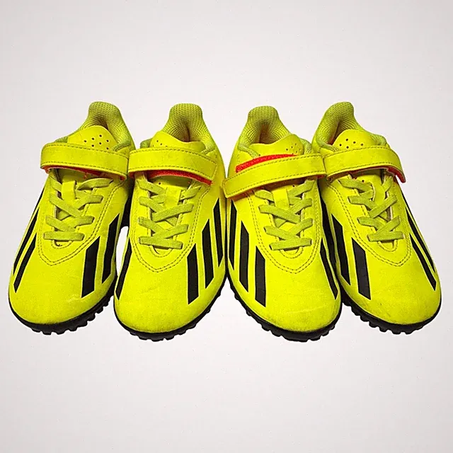 Adidas X Crazyfast .4 TF Soccer Shoes Kids 11K Neon Cleats Turf Bundle Lot 2