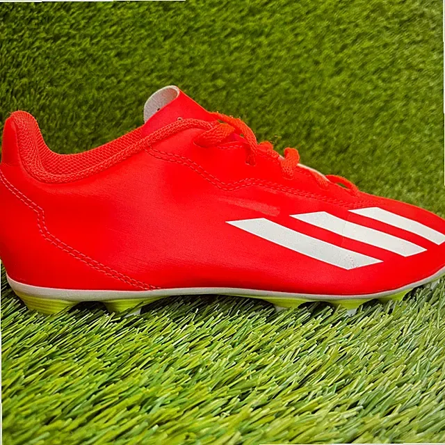 Adidas X Crazyfast Club FxG Boys Size 3.5Y Crimson Green Running Soccer Cleats
